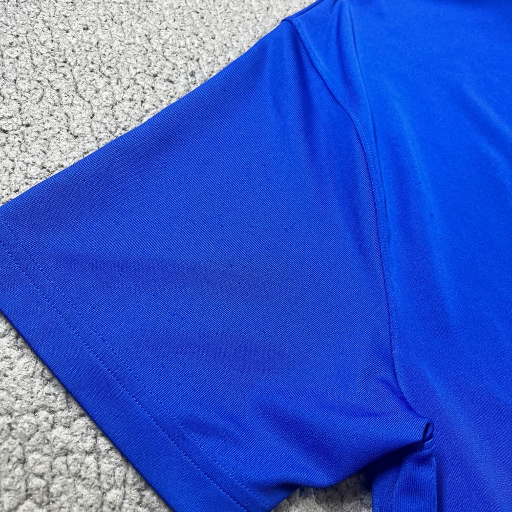 Under Armour Mens HeatGear Polo Shirt Blue Orange Logo Loose Fit XL 6462 - Picture 4 of 9